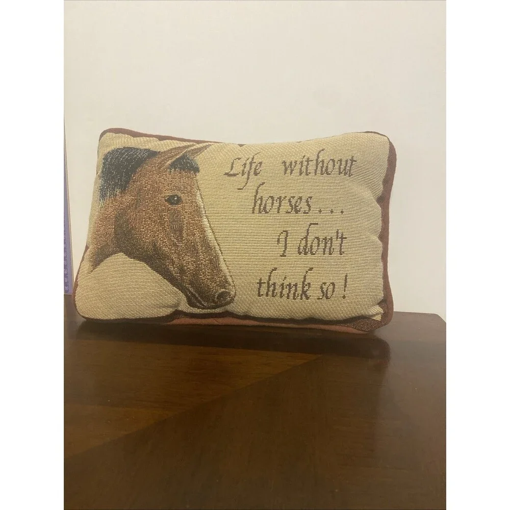 Vintage Manual Woodworkers Life Without Horses I Don't Think So Woven Pillow
